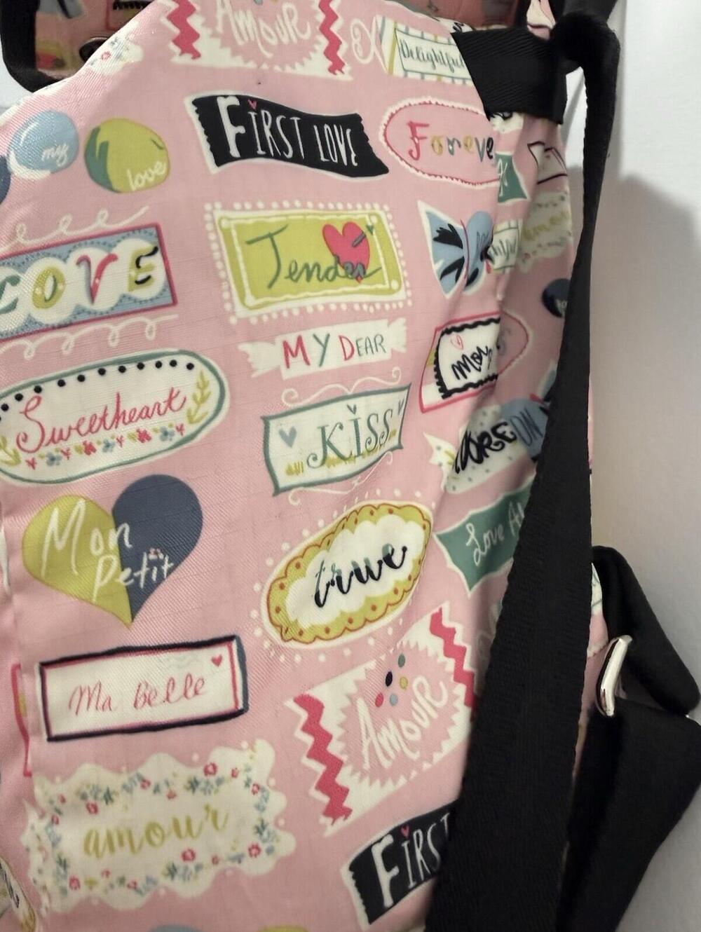 LeSportsac Mini Backpack Pink Love Print Drawstring Multicolor Bag Sweet Talk - Picture 4 of 13